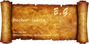 Becher Gyula névjegykártya